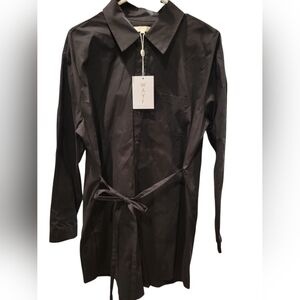 WAYF Black Button-Up Shirt Dress